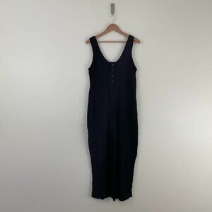 Prana Black Seakissed Gauzy Organic Cotton Jumpsuit Size Large